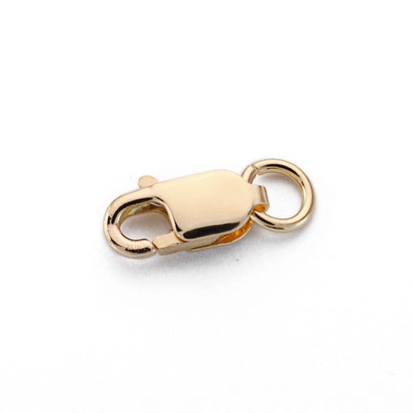 18K FORNITURA ORO AMARILLO CIERRE HUECO MOSQUETON 14X6 MM