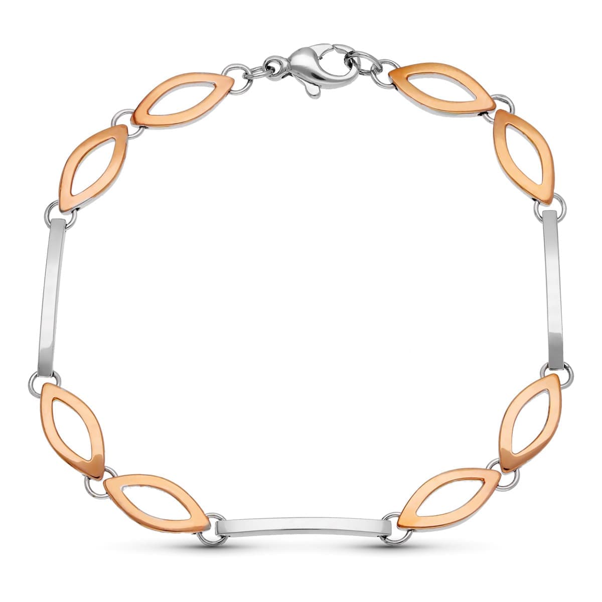 18K PULSERA ORO BICOLOR LONGITUD TOTAL 20CM