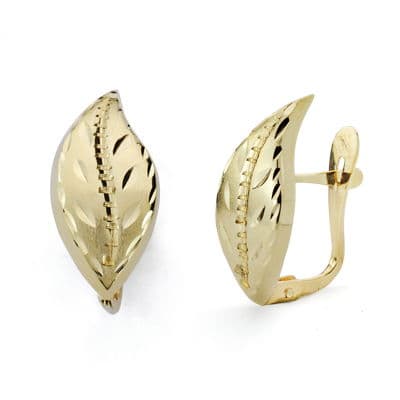 Pendientes Hoja Lapidados 18 x 8 mm de oro amarillo 18K
