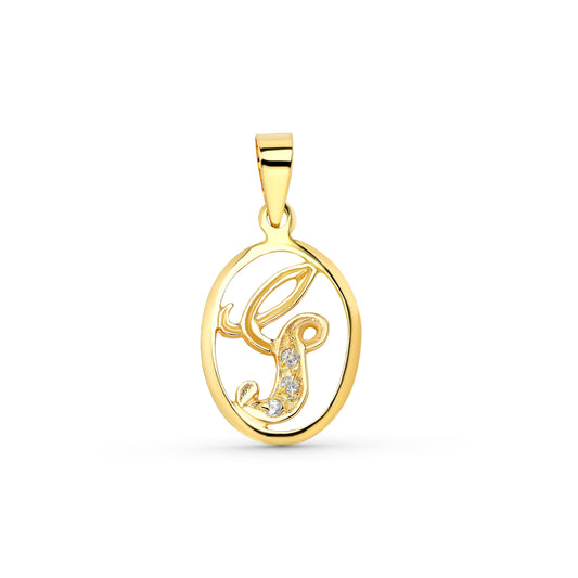 18K COLGANTE ORO AMARILLO LETRA G CON CIRCONITAS