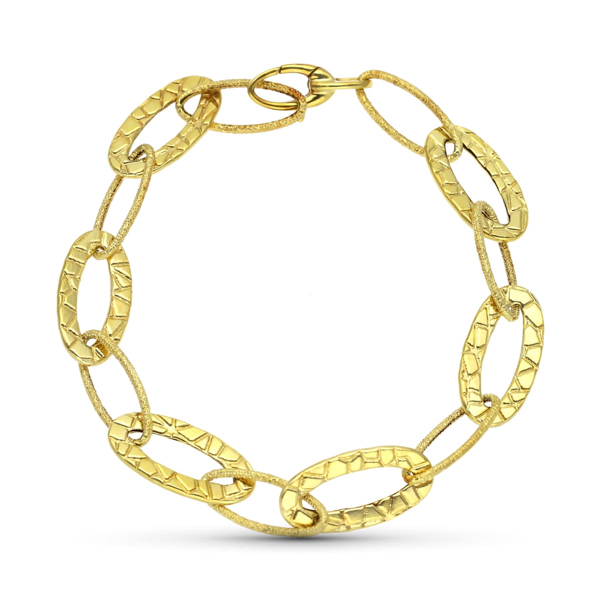 Pulsera Eslabones Ovales de oro amarillo 18K