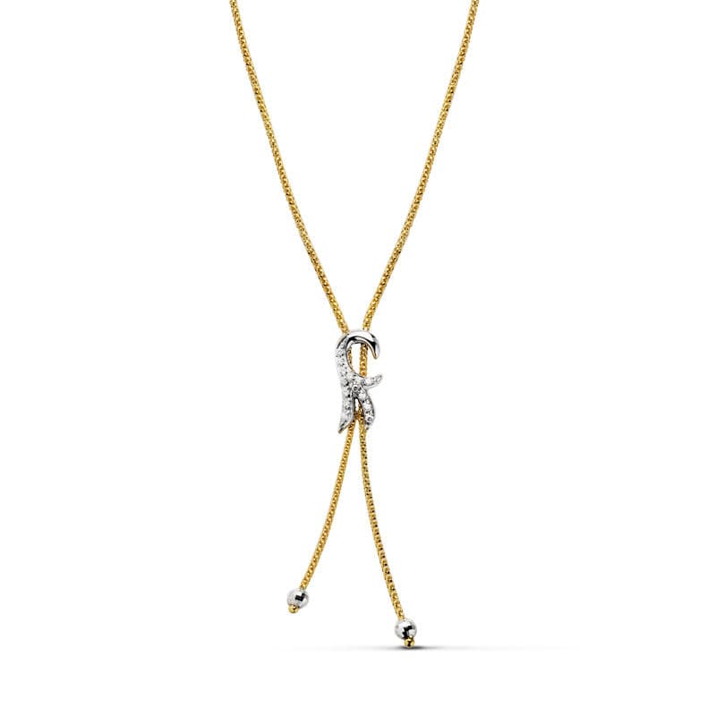 18K GARGANTILLA ORO BICOLOR FLOR LIS 45CM