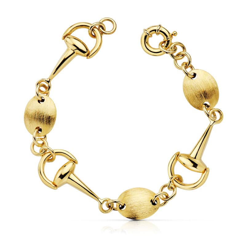Pulsera Estribos 14 mm Peso 14,75 Gr Longitud 19,5 cm de oro amarillo 18K