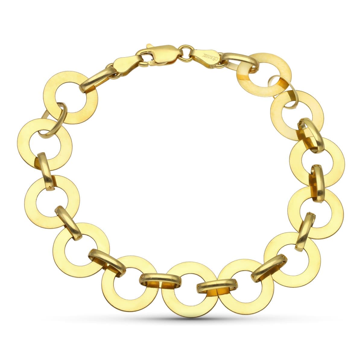 Pulsera Circulos. 20 cm de oro amarillo 18K