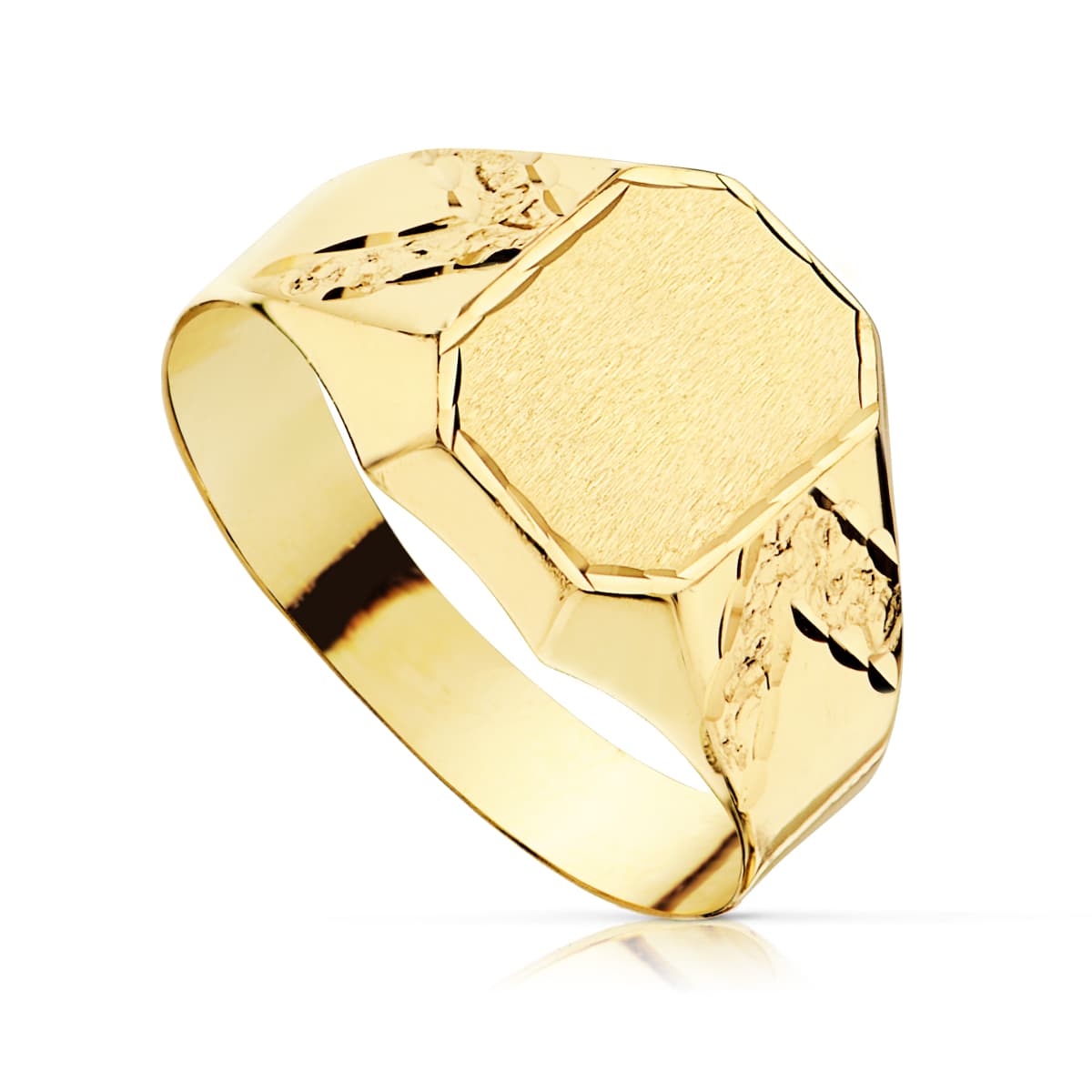 Sello Hueco Cadete Tallado. Ancho Grabado: 9 x 7 mm de oro amarillo 18K