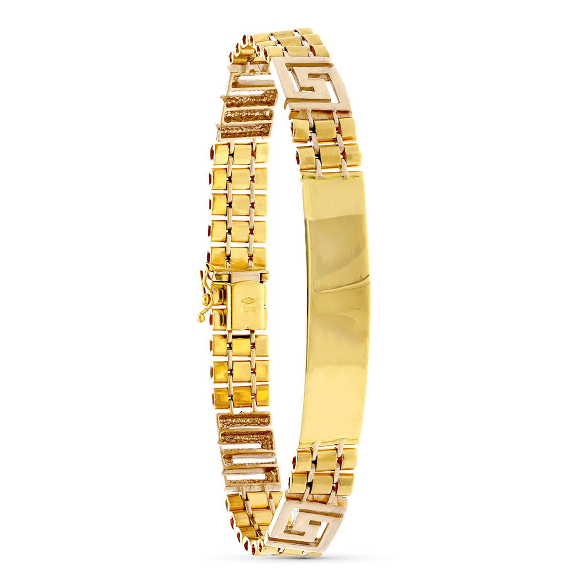 Pulsera Esclava Hombre Hueca 22 cm Ancho 10 mm de oro amarillo 18K
