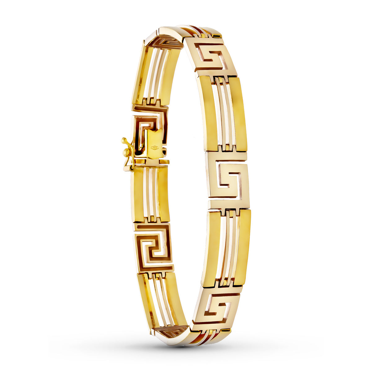 Pulsera Bicolor Caballero Longitud 19 cm Ancho 10 mm 18K
