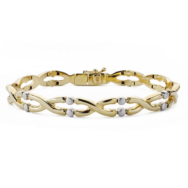 Pulsera Bicolor Longitud 19 cm Ancho 7 mm 18K