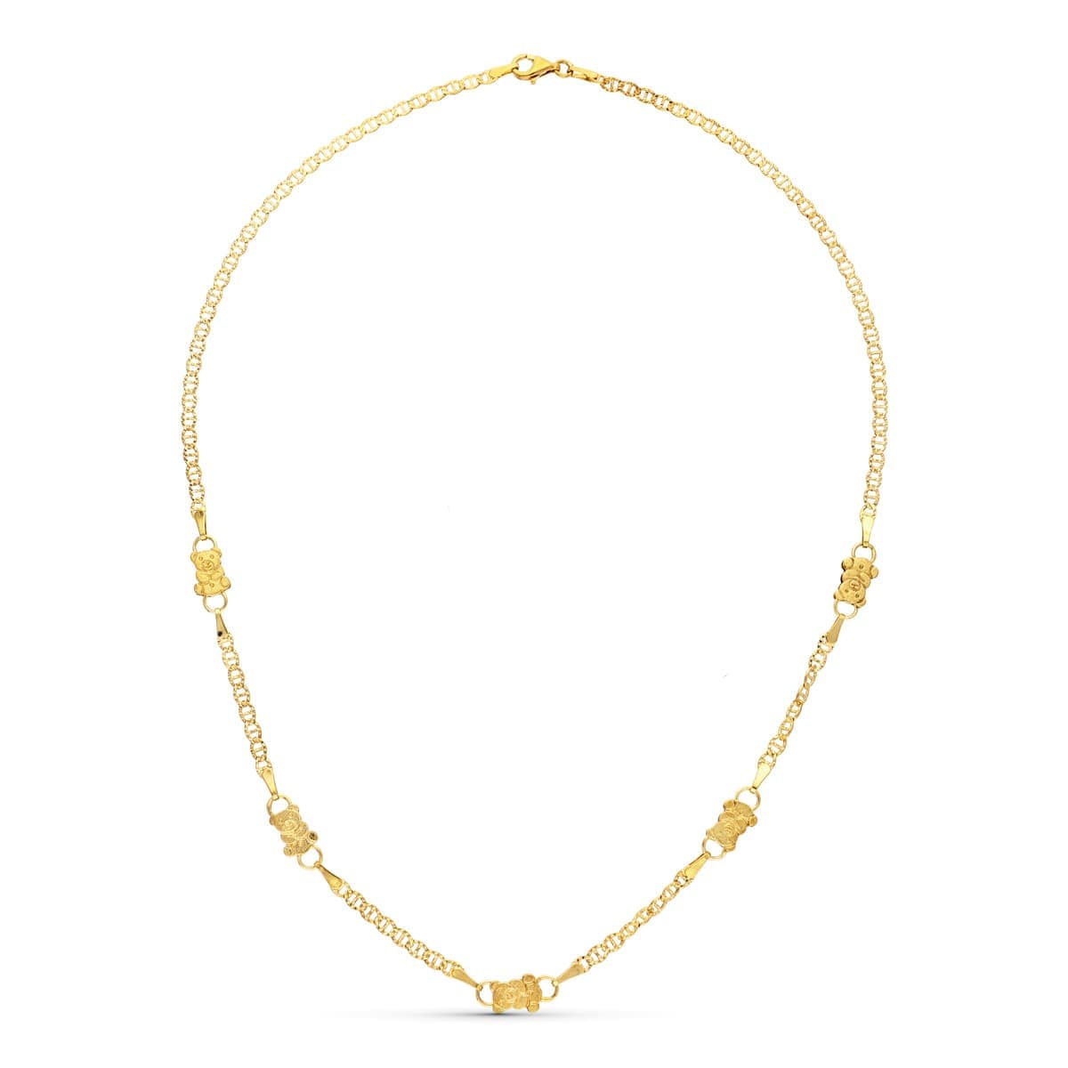 18K GARGANTILLA ORO AMARILLO OSOS 6 MM LARGO 45CM