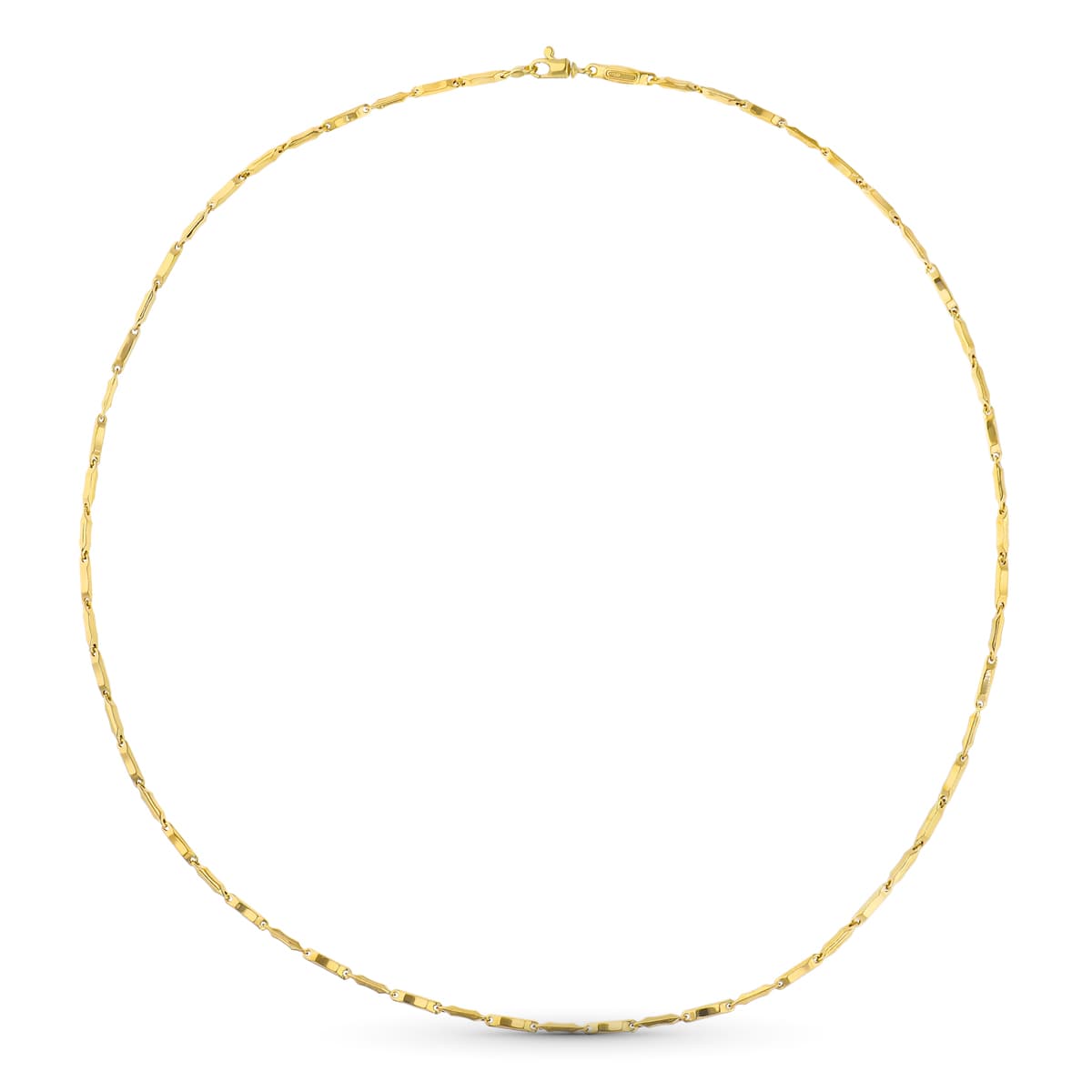 Cadena Tramos Hueca 60 cm 2,5 mm de oro amarillo 18K