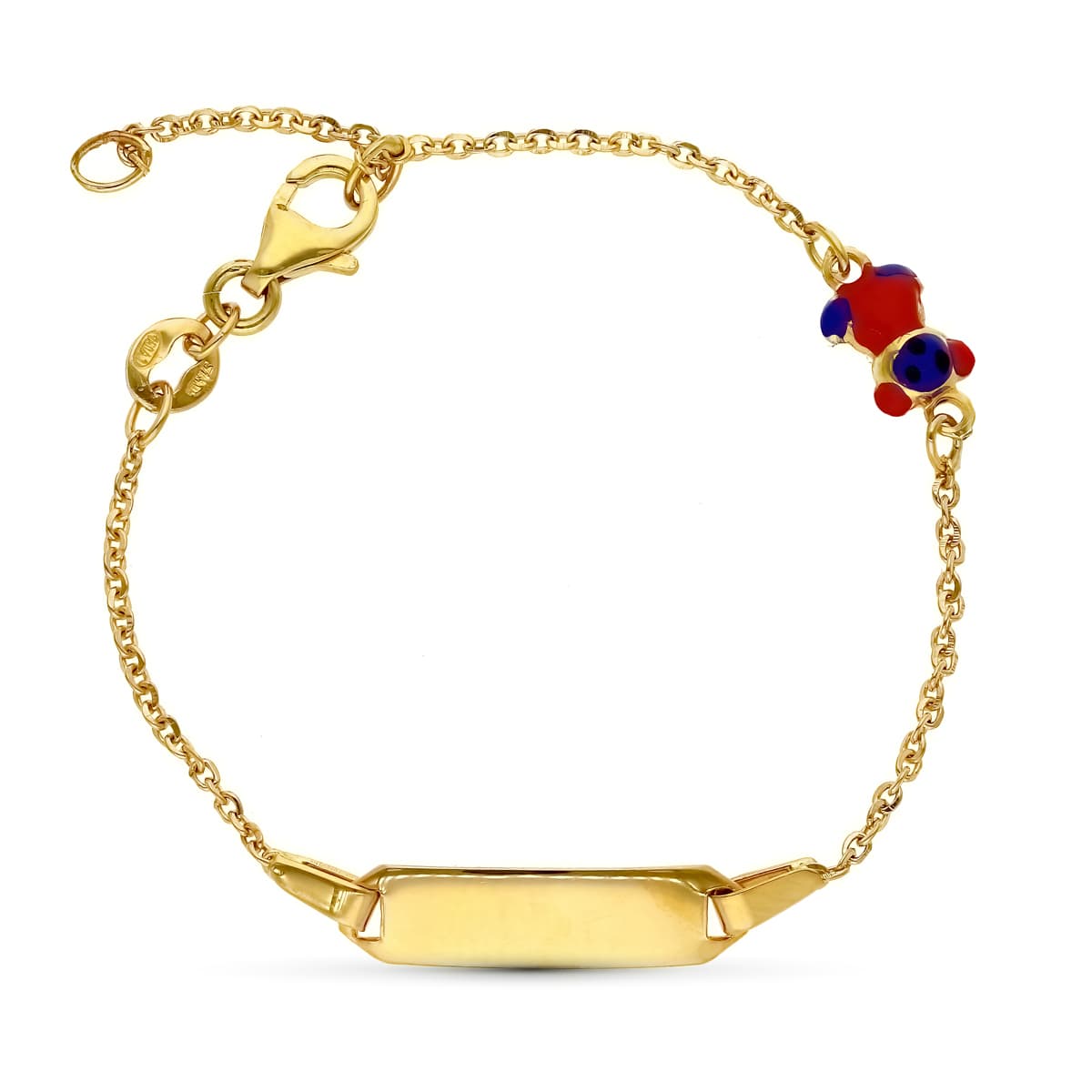 Pulsera Esclava Oso Esmalte 16 cm de oro amarillo 18K