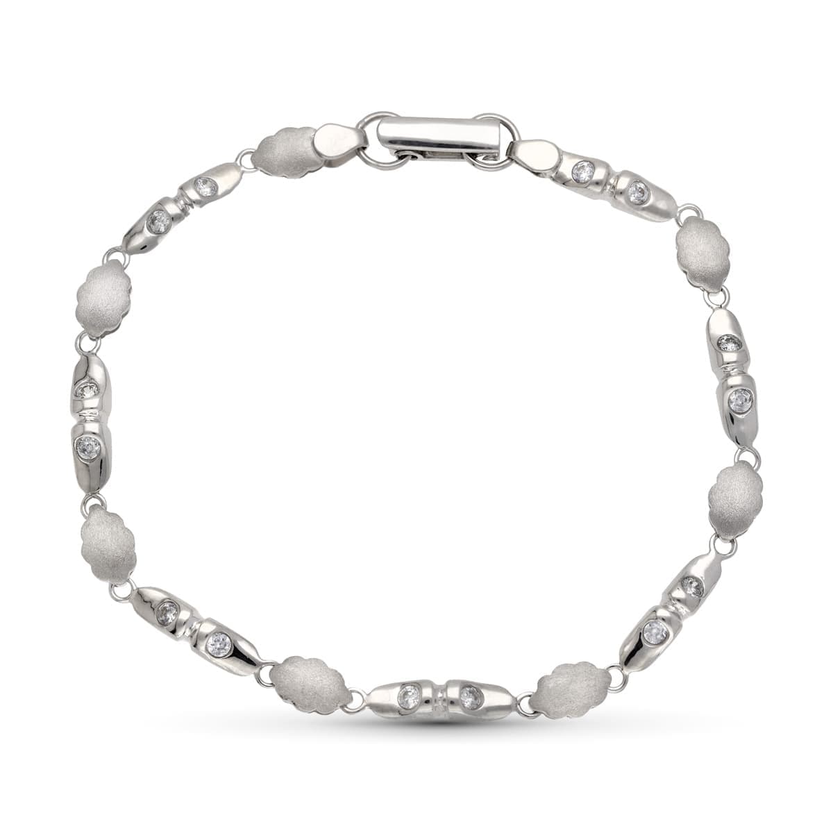 Pulsera Circonitas de oro blanco 18K