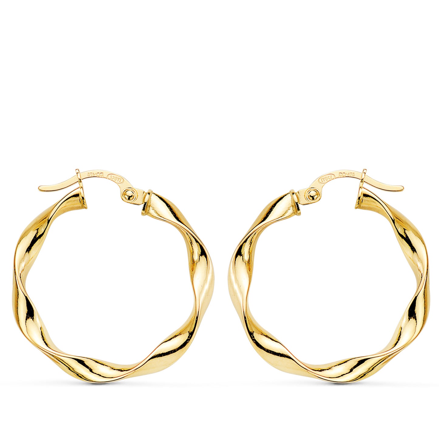 18K AROS ORO AMARILLO RELIADOS LISOS 23,5X2.5 MM