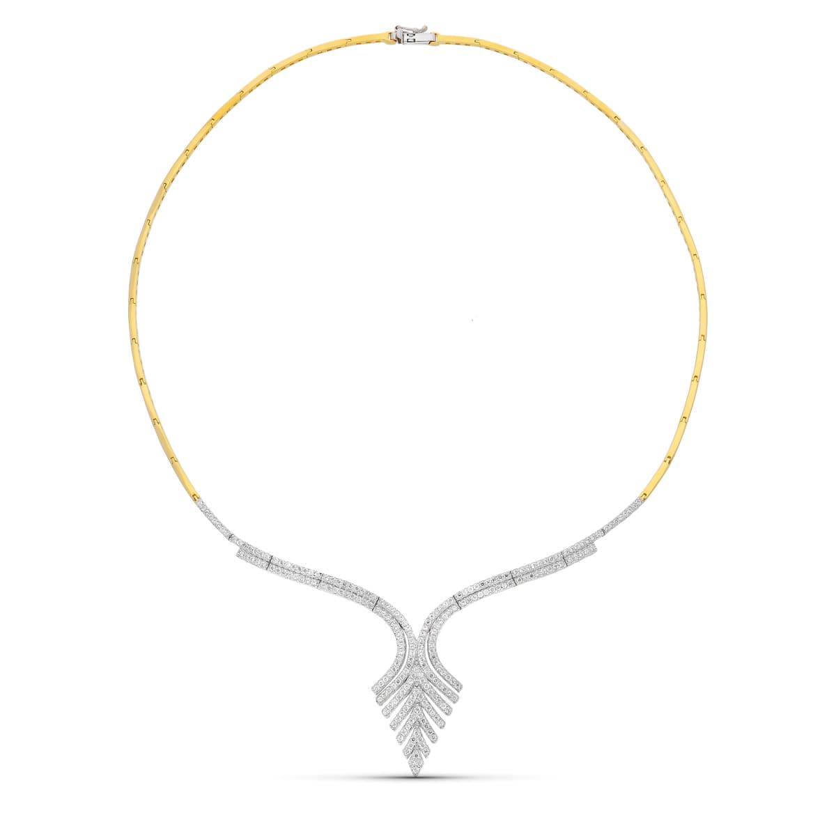 18K GARGANTILLA ORO BICOLOR Y CIRCONITA 42CM