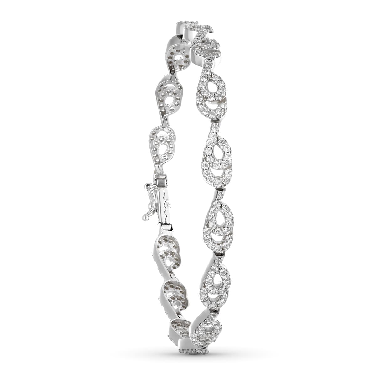 Pulsera Circonita 19 cm de oro blanco 18K