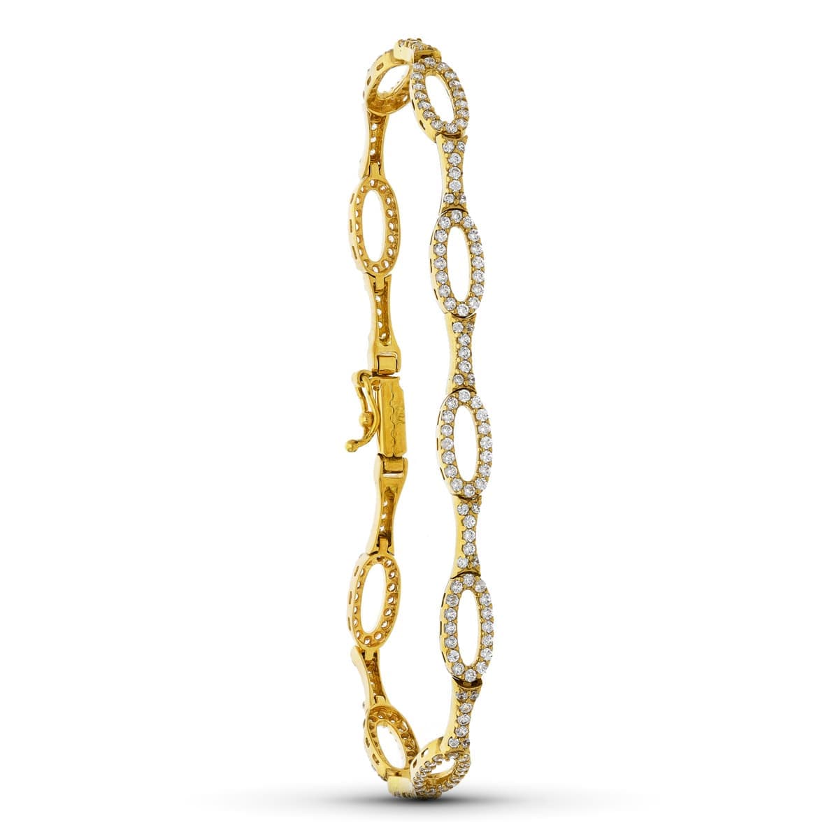 Pulsera Eslabones Circonita 19 cm de oro amarillo 18K