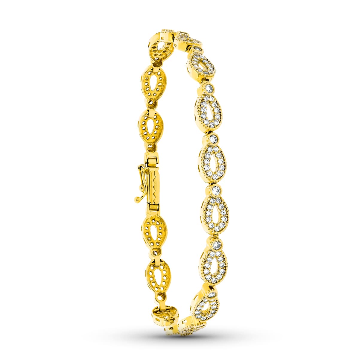 Pulsera Circonita 19 cm de oro amarillo 18K