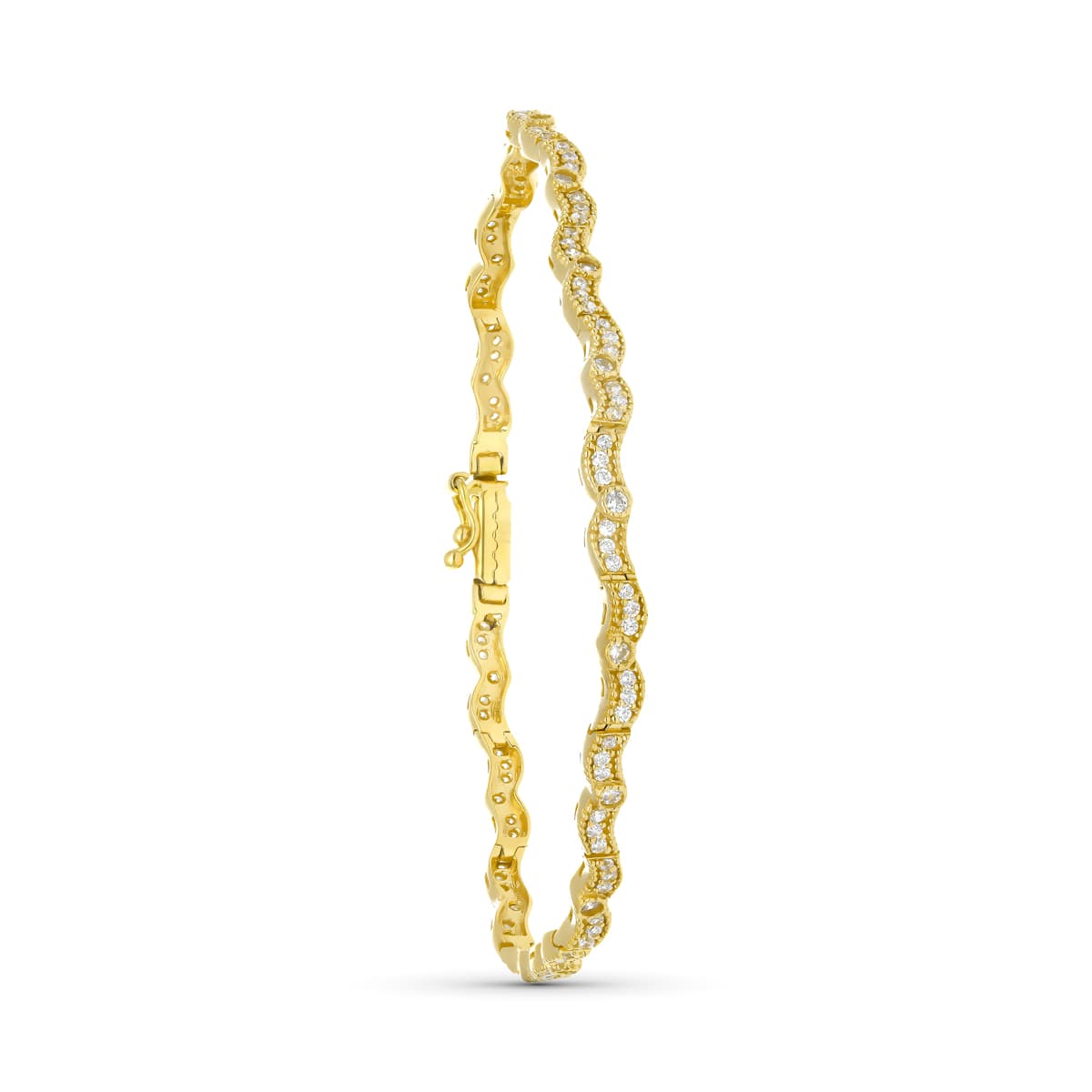 Pulsera Circonita 19,5 cm de oro amarillo 18K