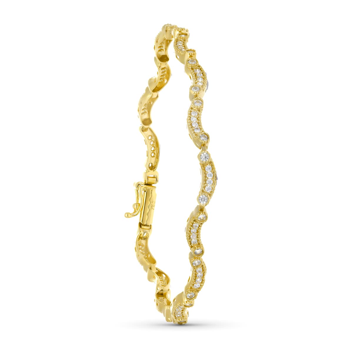 Pulsera Circonitas. 19 cm de oro amarillo 18K