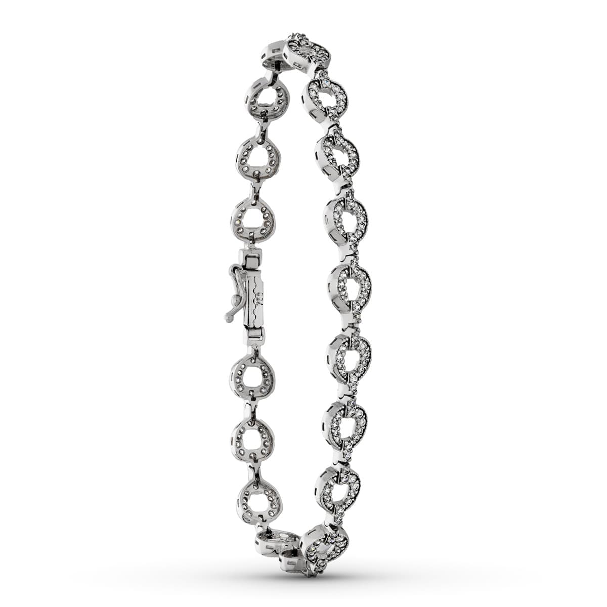 Pulsera Circonitas de oro blanco 18K