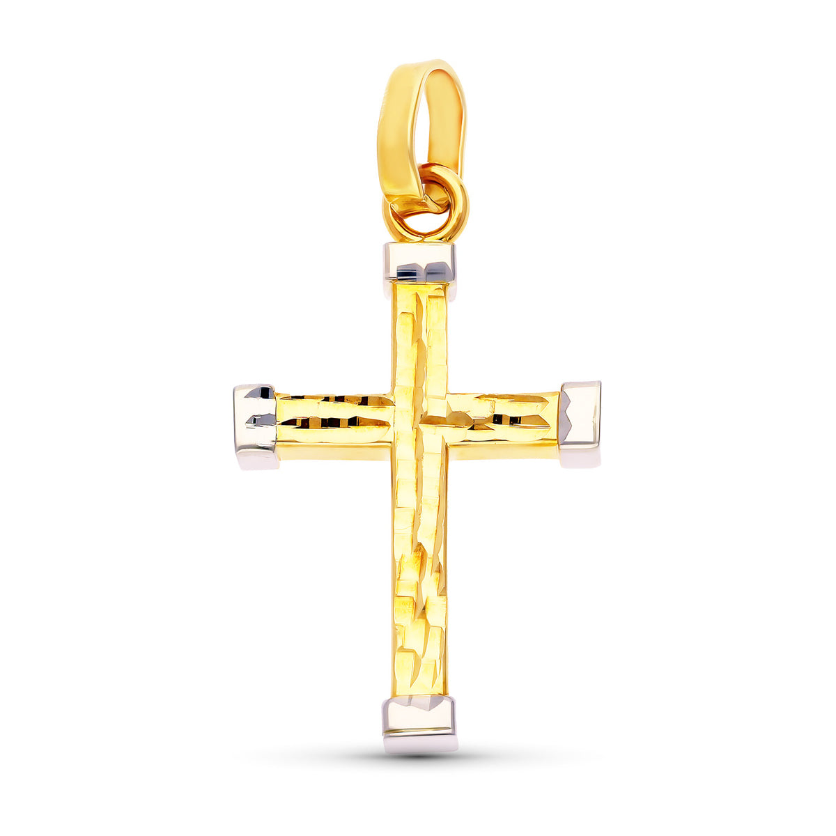 Cruz Hueca Bicolor 32 x 19 mm 18K