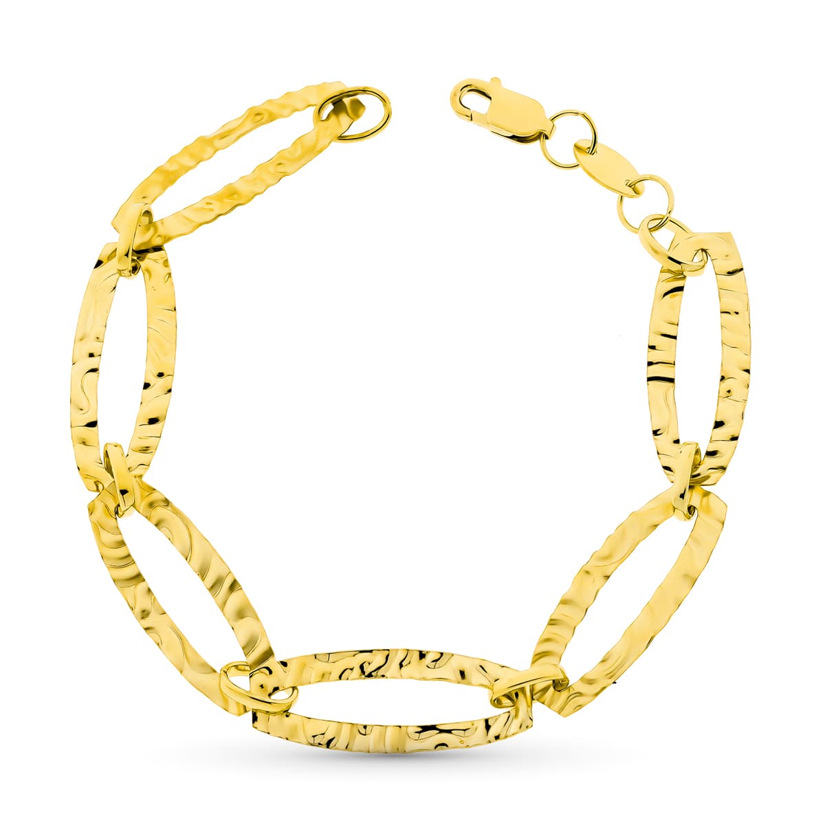 Pulsera Eslabones Labrados 20 cm de oro amarillo 18K