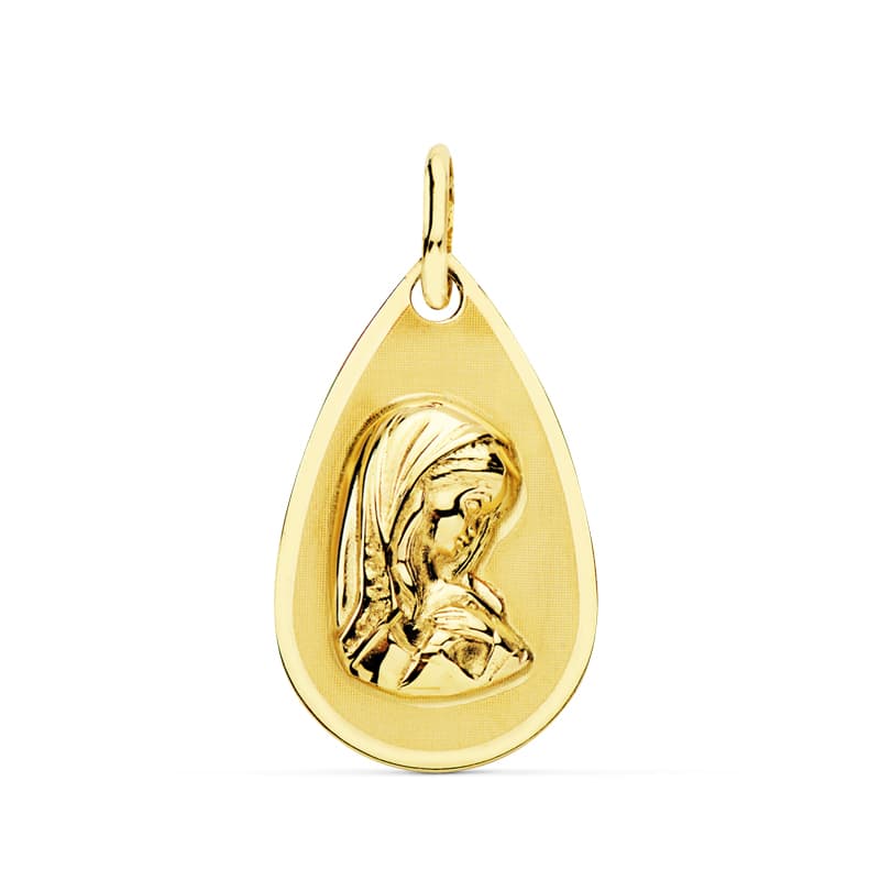 9K MEDALLA VIRGEN NIÑA 19 X 11