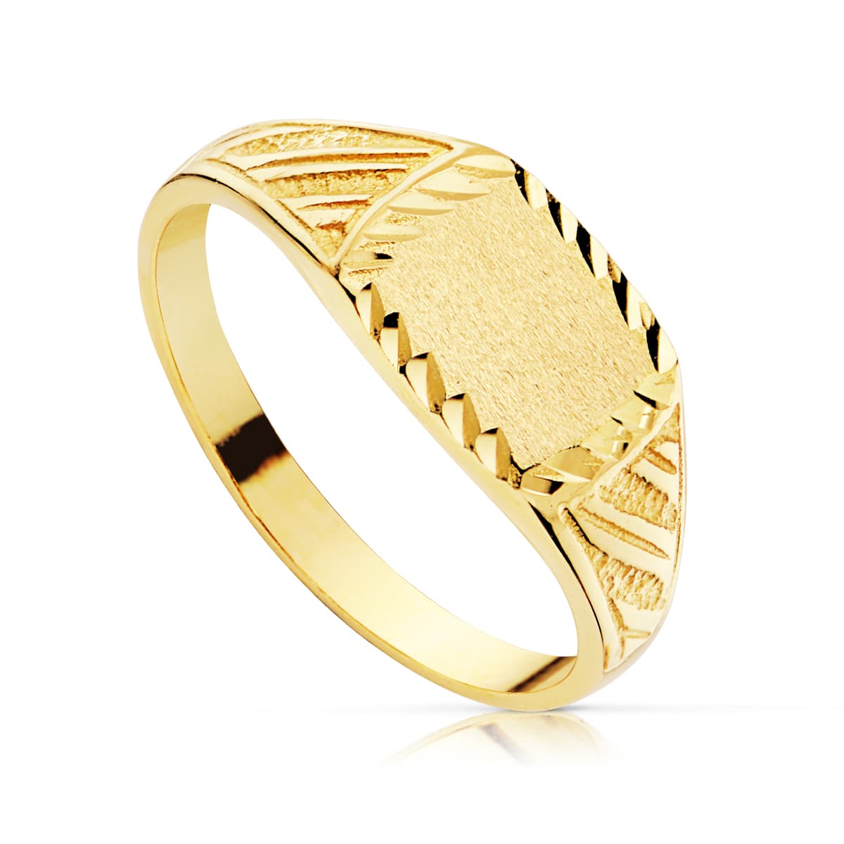 Sello Macizo Tallado Zona Grabado 7.5 x 6 mm de oro amarillo 18K