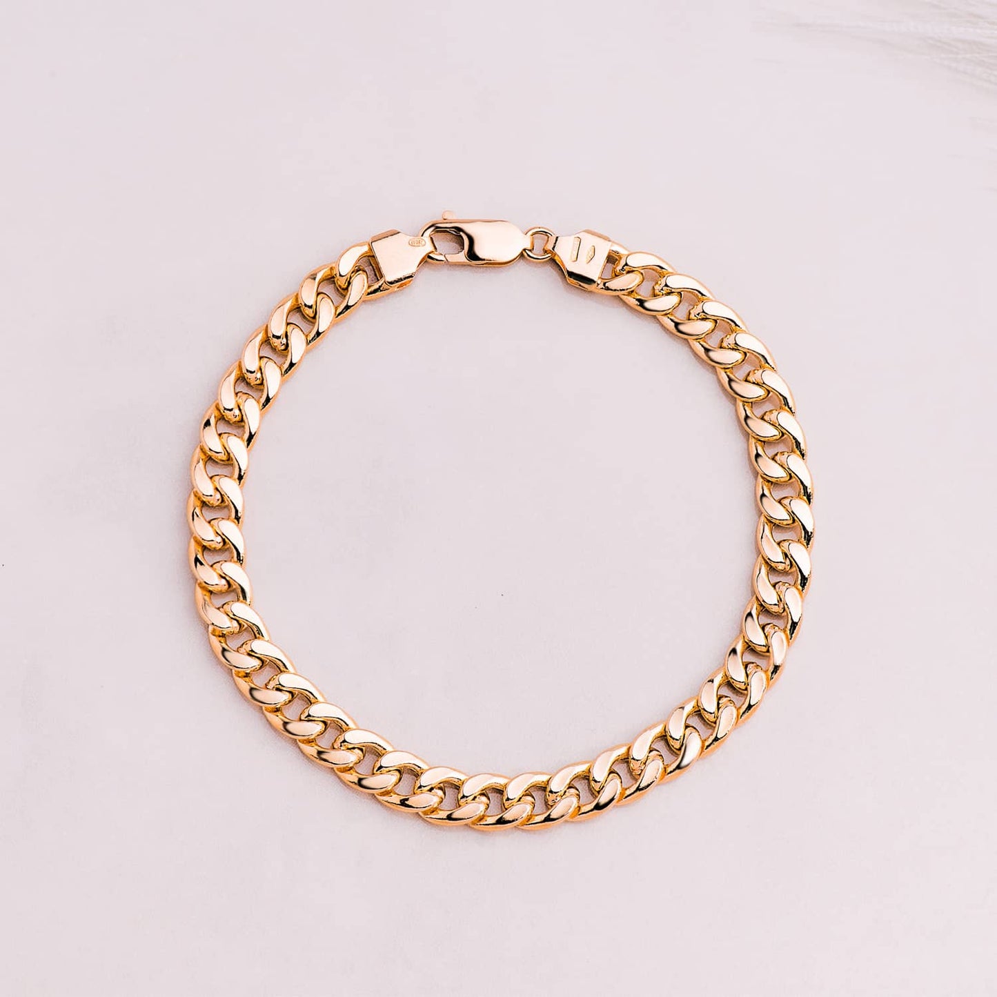 18K PULSERA ORO AMARILLO BARBADA HUECA ANCHO: 6,8MM LARGO: 21CM
