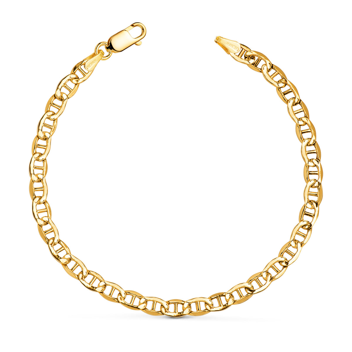Pulsera Ancla Hueca Ancho: 4,2 mm Largo: 19 cm de oro amarillo 18K