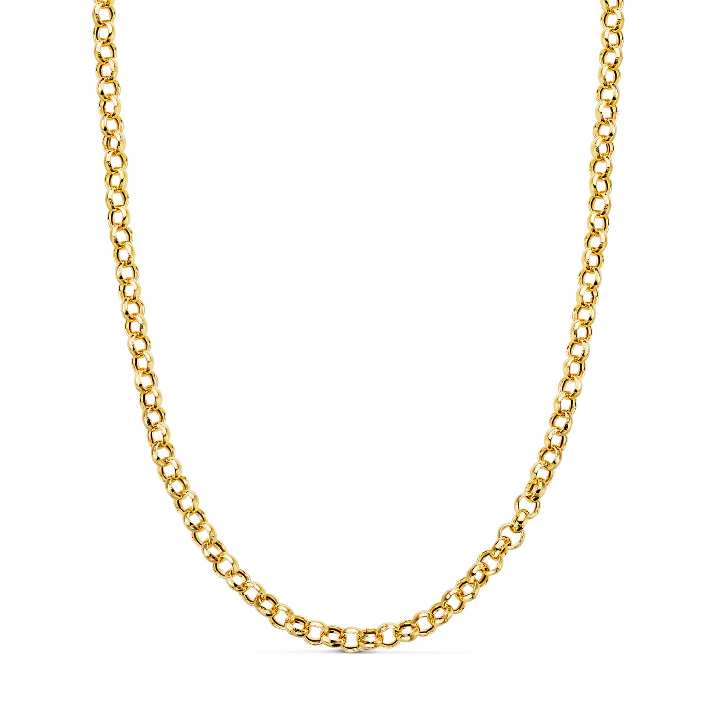 18K CADENA ORO AMARILLO ROLO HUECO ANCHO: 4 MM. LARGO: 45CM CIERRE REASA