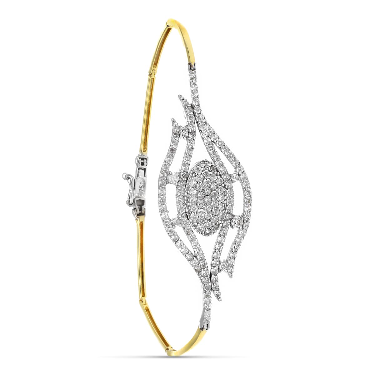 Pulsera Bicolor con Circonita 19,5 cm 18K