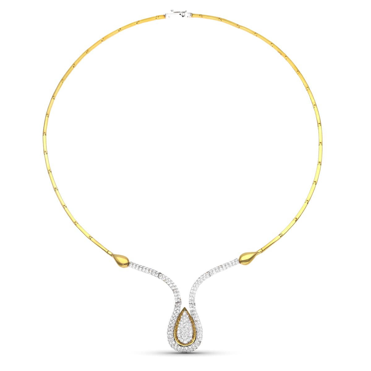 18K GARGANTILLA ORO BICOLOR CIRCONITA MOTIVO 42CM