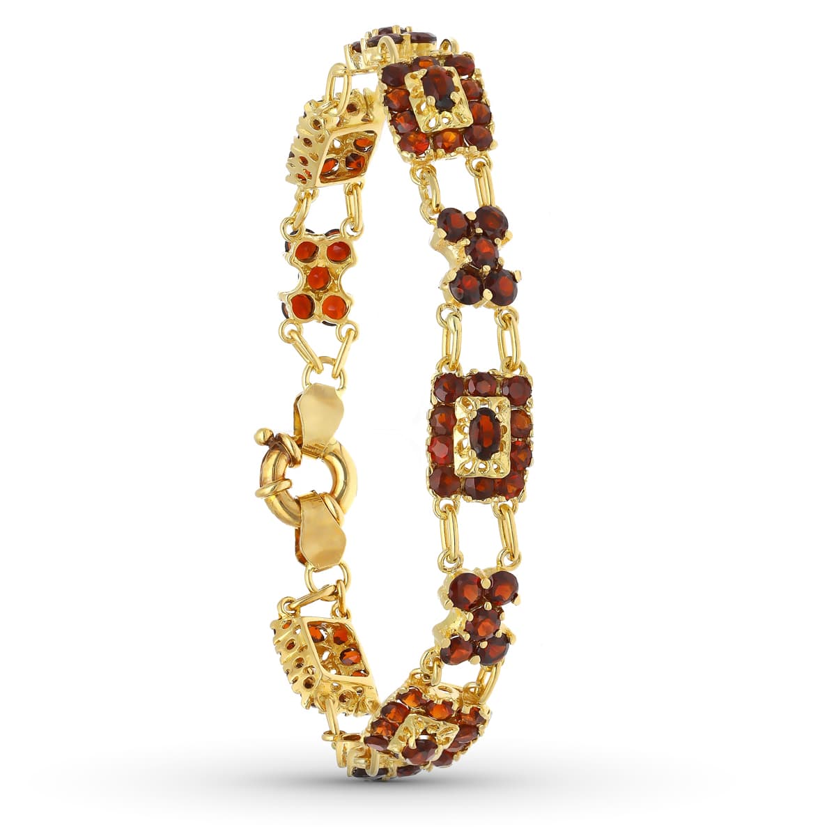 Pulsera Granates 19 cm de oro amarillo 18K