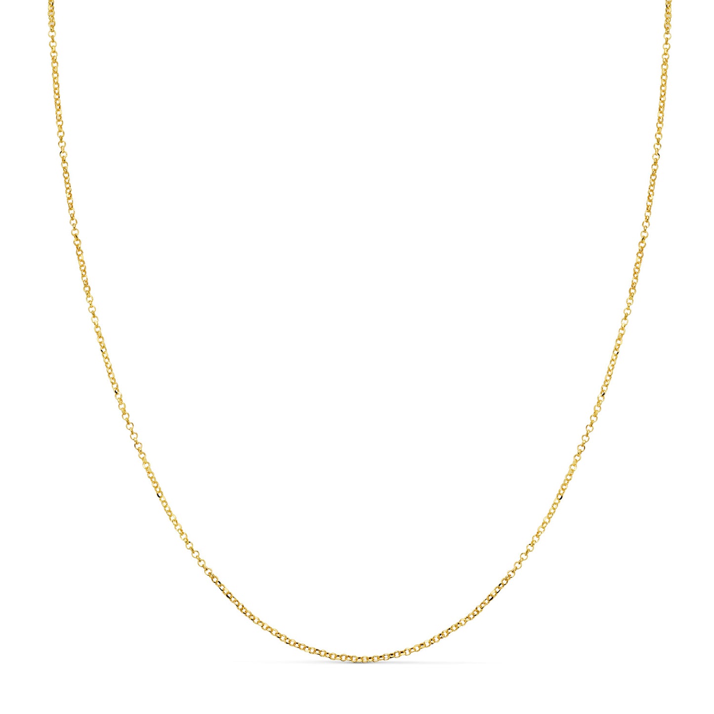 18K CADENA ORO AMARILLO ROLO HUECA DIAMANTADA ANCHO: 1MM. LARGO: 45CM