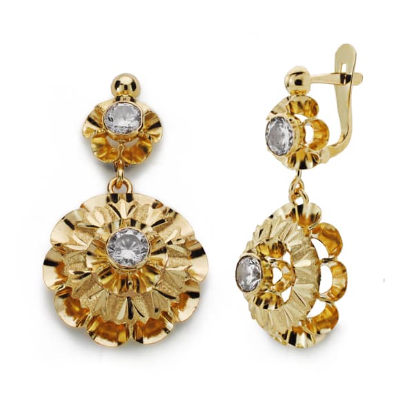 Pendientes Cubanas 28x15 de oro amarillo 18K