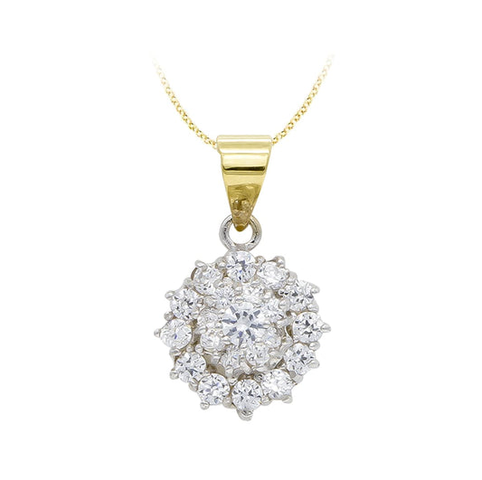 18K COLGANTE ORO AMARILLO CUAJO CIRCONITA 11X11 MM