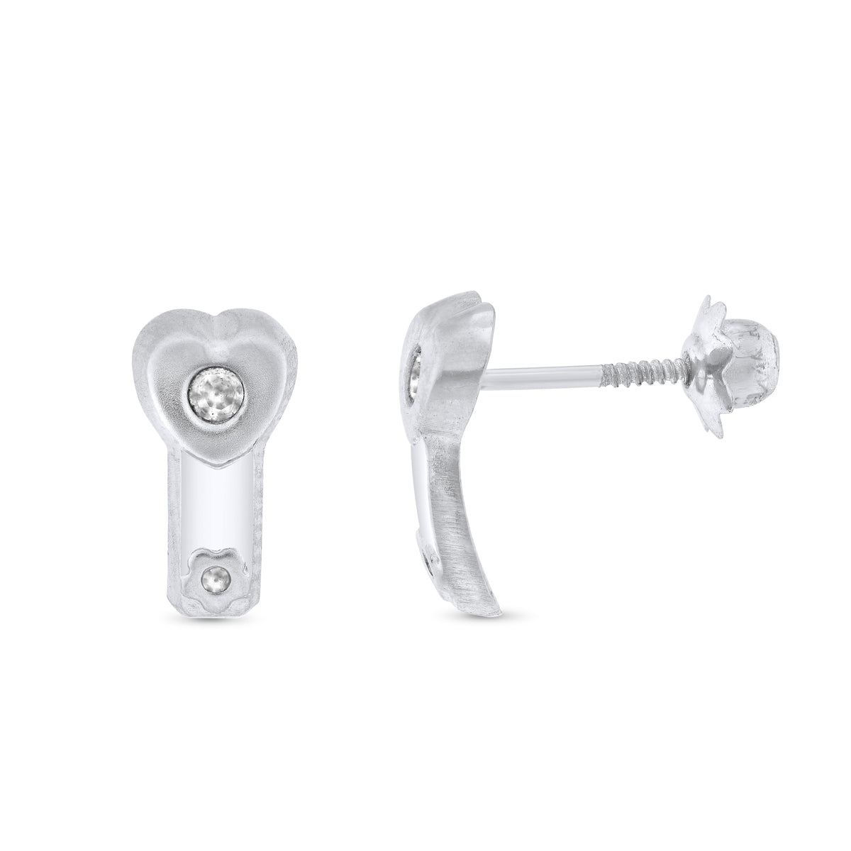 18K PENDIENTES ORO AMARILLO CORAZON 11X5 MM CIERRE TUERCA