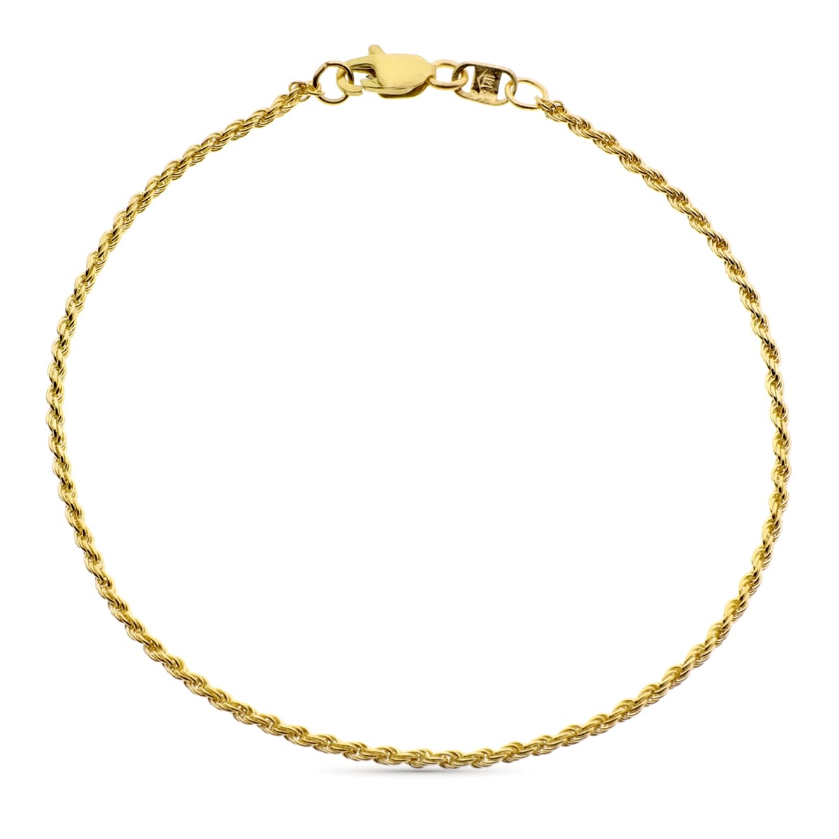 Pulsera Cordon Salomonico Ancho 1,5 mm 20 cm de oro amarillo 18K