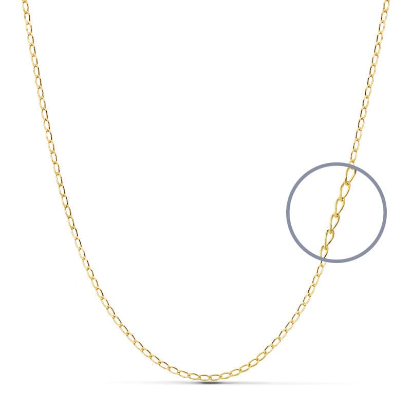 18K CADENA ORO AMARILLO MACIZA BILBAO 50CM 0.9 MM