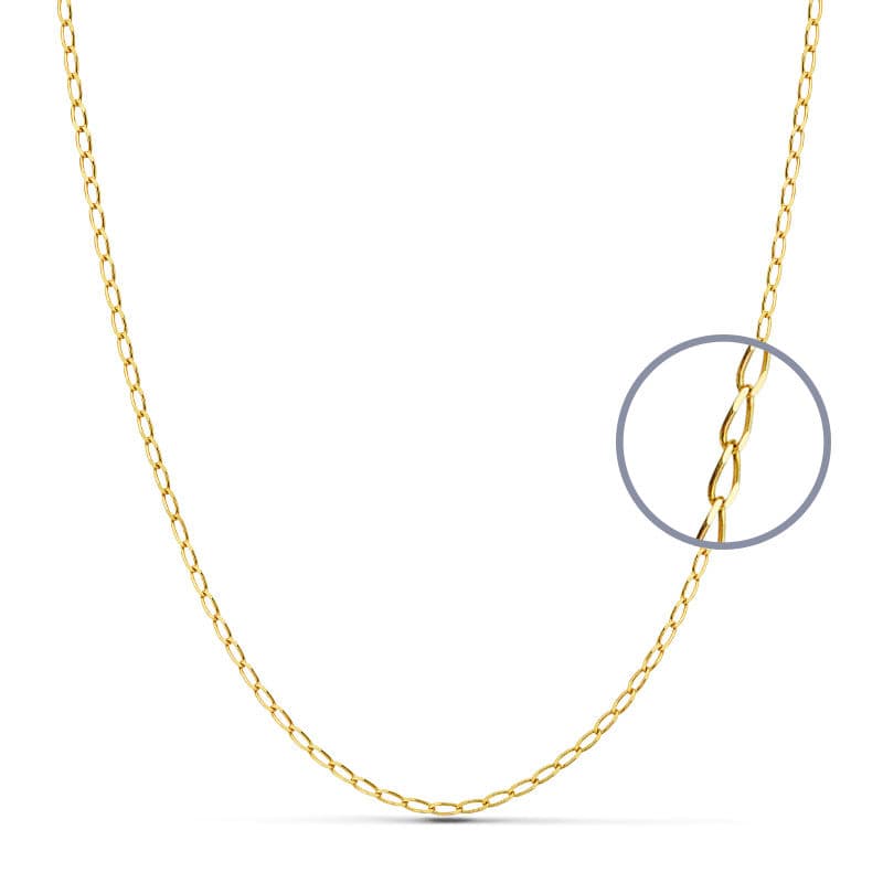 18K CADENA ORO AMARILLO MACIZA BILBAO 40CM 1.5 MM