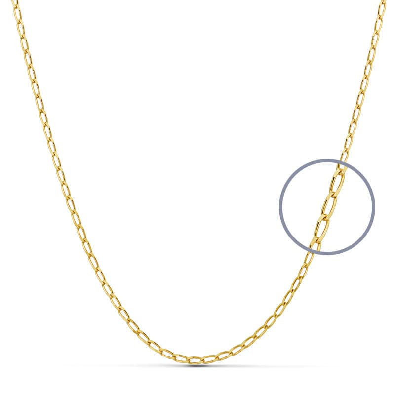 18K CADENA ORO AMARILLO MACIZA BILBAO 60CM 1.7 MM