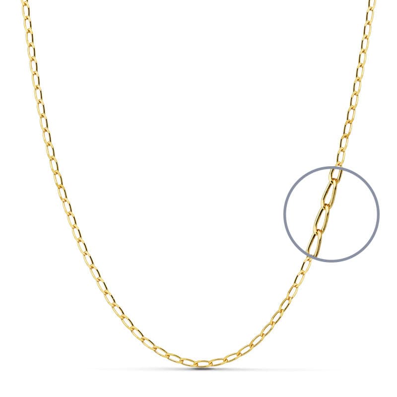 18K CADENA ORO AMARILLO MACIZA BILBAO 50CM 2 MM