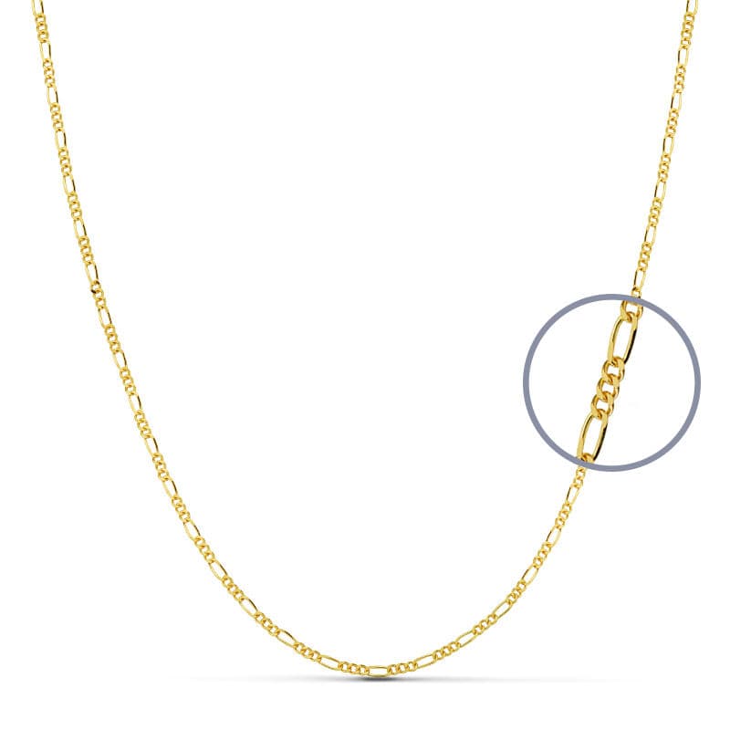 18K CADENA ORO AMARILLO MACIZA CARTIER 3X1 60CM 1.2 MM