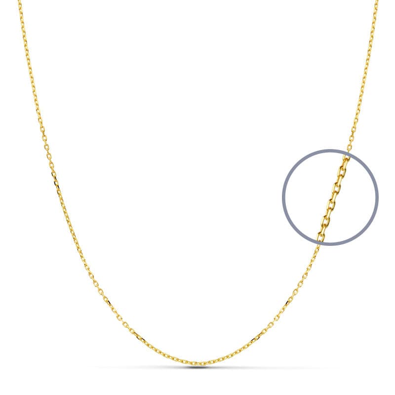 Cadena Forzada Maciza. Ancho: 0,7 mm. Largo: 45 cm de oro amarillo 9K