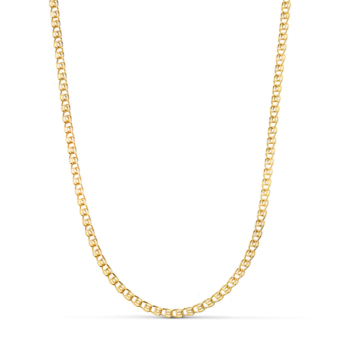 Cadena Tipo Love Ancho: 2,5 mm. Largo: 40 cm de oro amarillo 18K