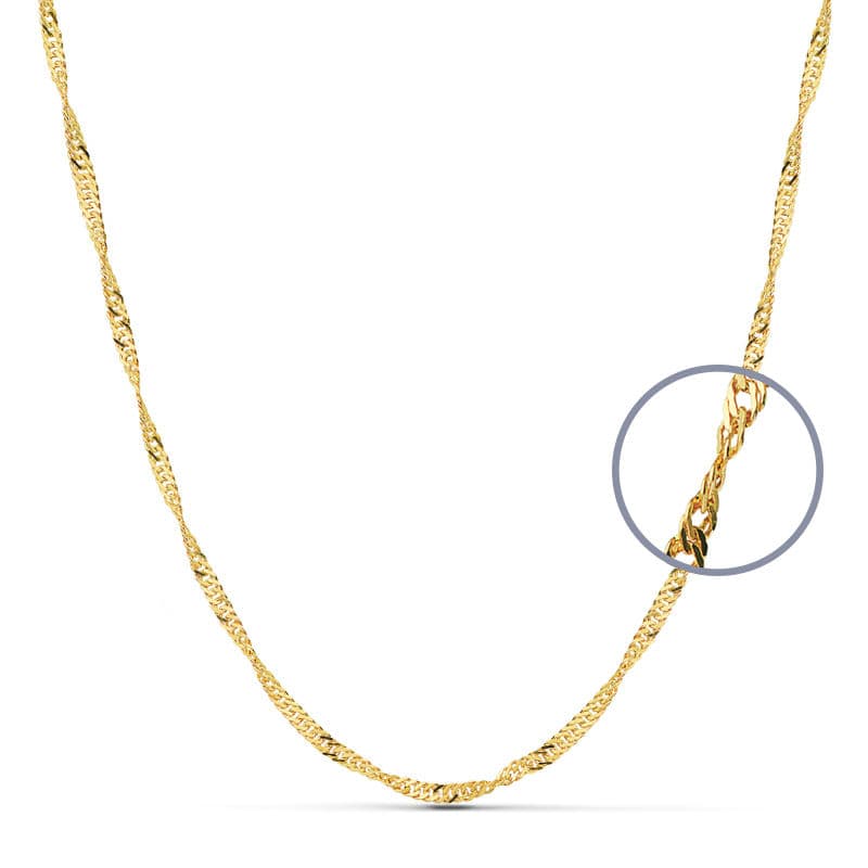 18K CADENA ORO AMARILLO MACIZA SINGAPUR 45CM 2.5 MM