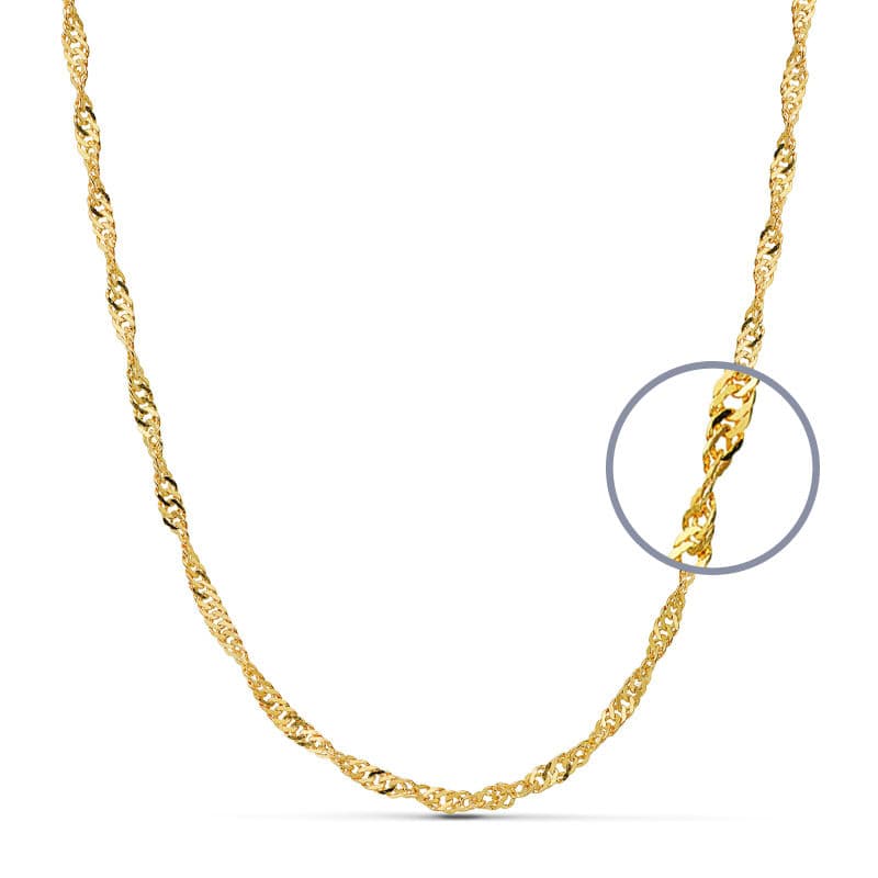 18K CADENA ORO AMARILLO MACIZA SINGAPUR 50CM 2.7 MM
