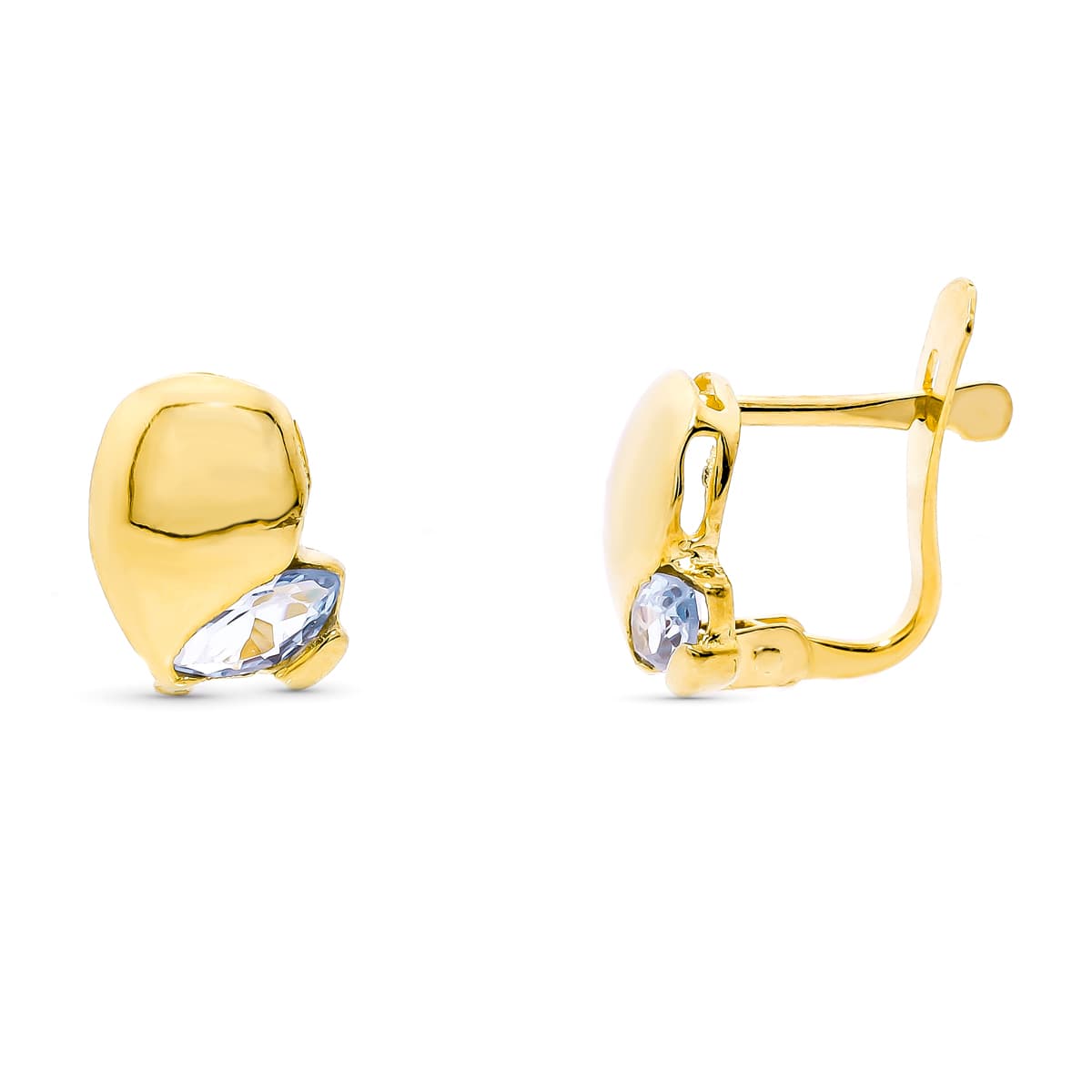 Pendientes Piedra Aguamarina de oro amarillo 18K