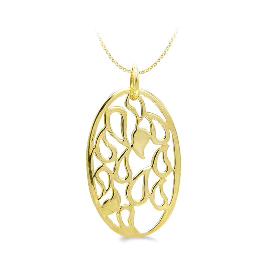 18K COLGANTE ORO AMARILLO OVAL CALADO